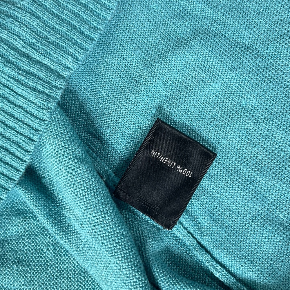Lafayette 148 New York Cardigan Sweater Duster Knit Linen Women Small Size Blue - Picture 4 of 9